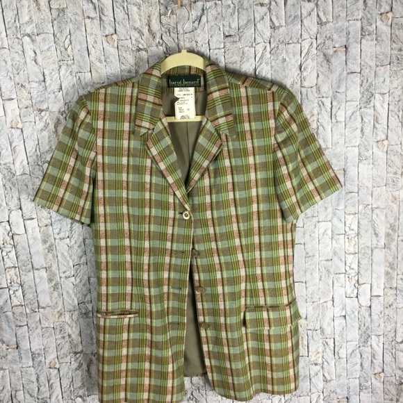 Harve Benard Jackets & Blazers - Harve Benard Vintage green plaid suit/skirt